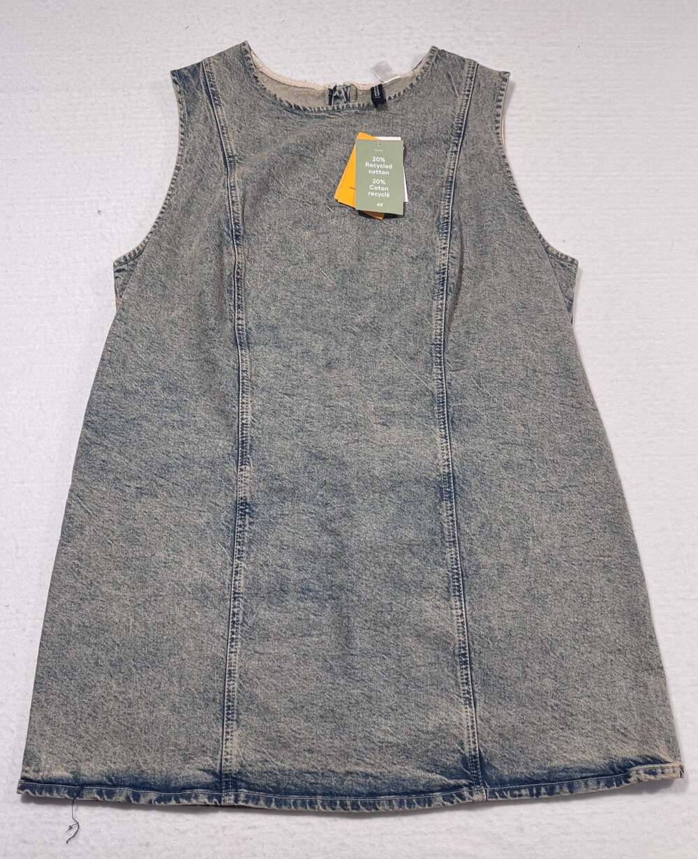 H&M Acid Wash Denim Shift Dress Size XL NWT